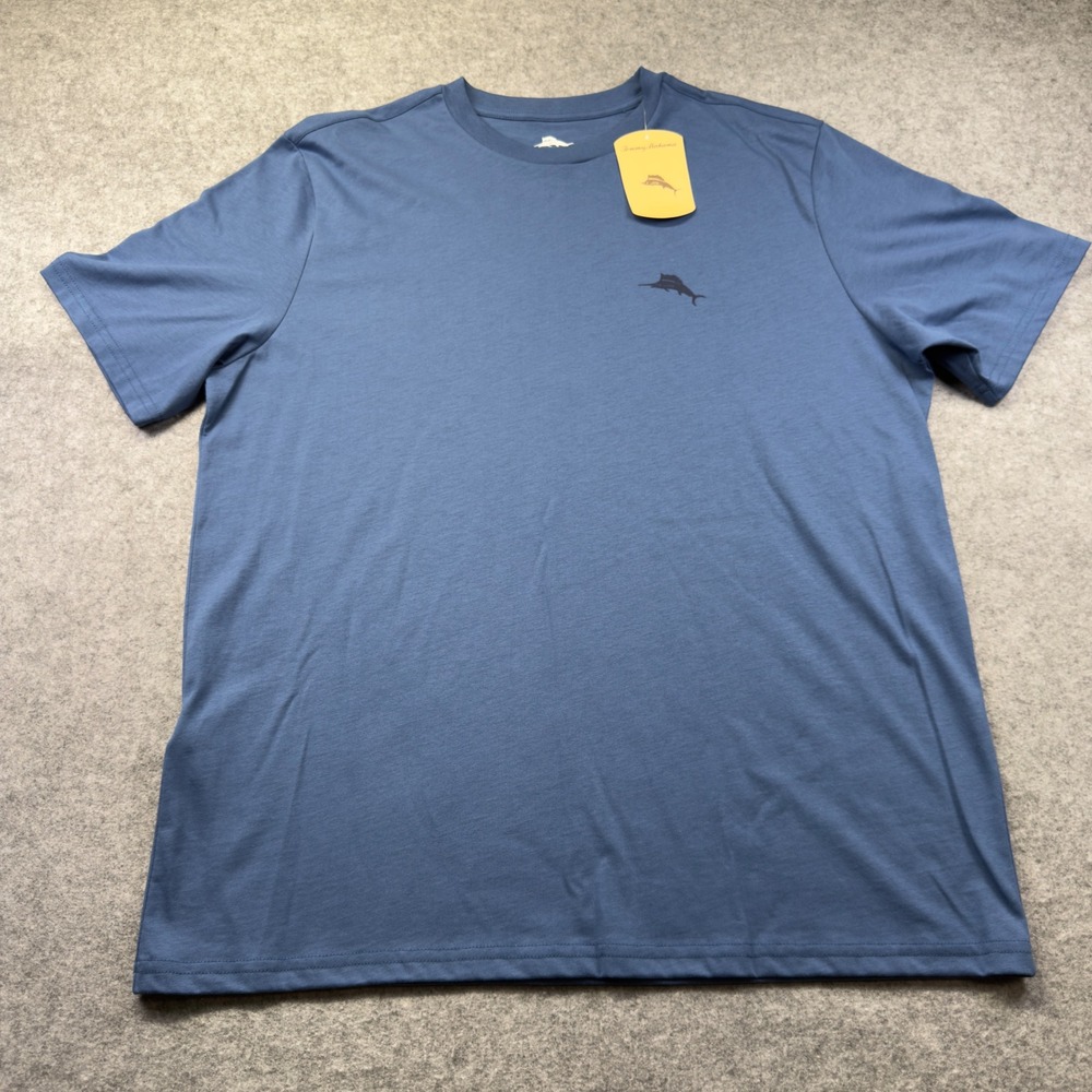 Tommy Bahama T-Shirt Mens M Blue New Aloha Americana Graphic Cotton ST226630TX